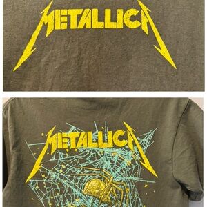 Metallica Graphic T-Shirt Spider Web Back Print | Size M | Worn Vintage Feel